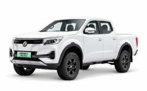 Front-left view of a new white ZNA Rich 7 EV battery-electric pickup on a white background